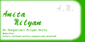 anita milyan business card